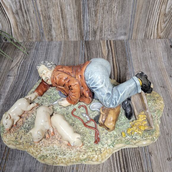 Vintage Pandemonium Naturecraft #870, Congleton England, Man with Piglets - Picture 2 of 9